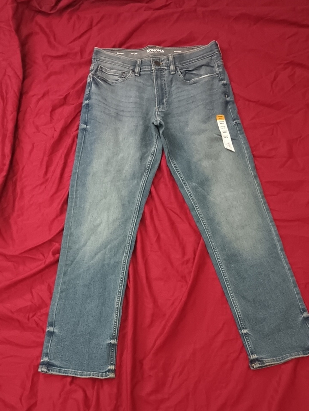 Sonoma Men's Light Blue Relaxed Straight Jeans 29x30 Flex wear New With Tags